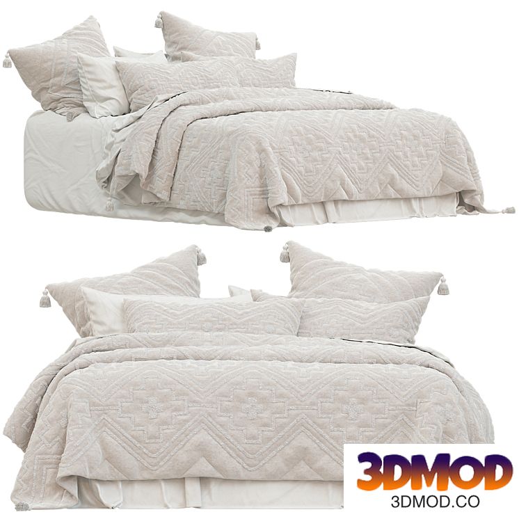 Adairs Oslo Tufted Natural Quilted Quilt Cover