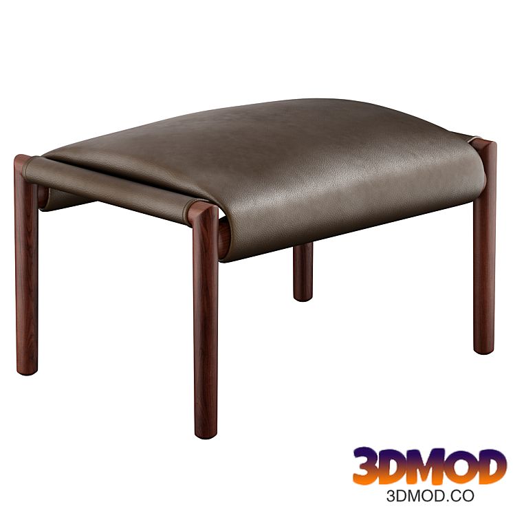 Leather footstool by Poltrona Frau