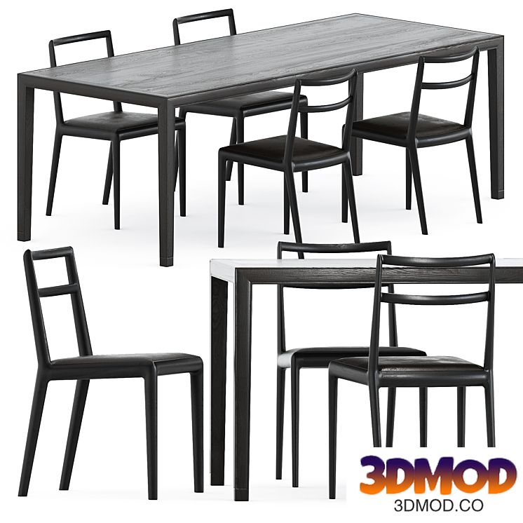 Straight back chair and Zhang table by Timeandstyle