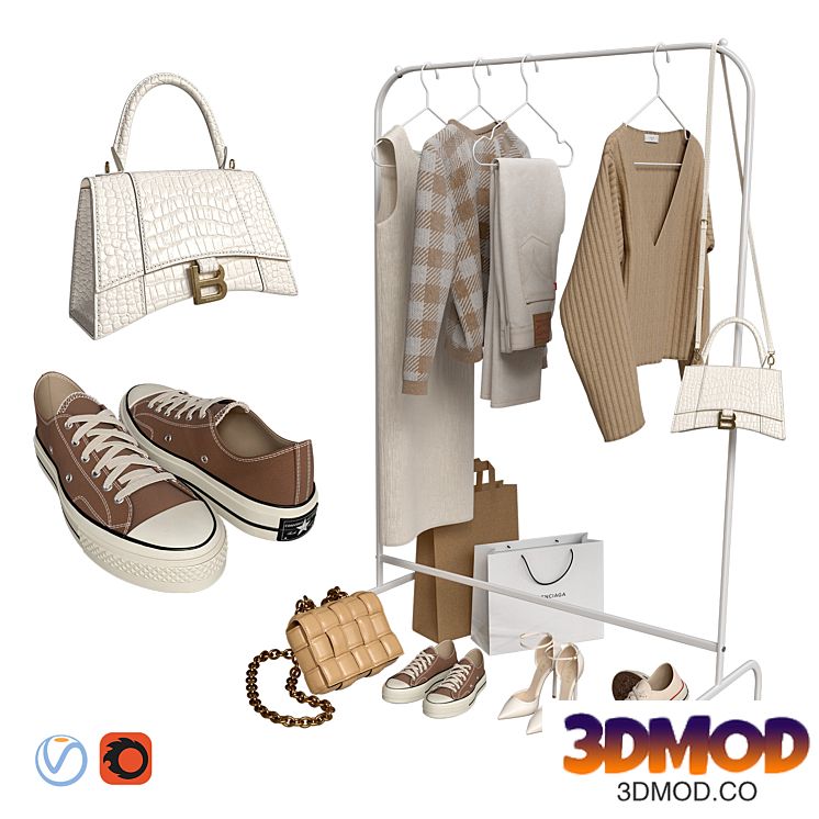 Clothes, bags and shoes