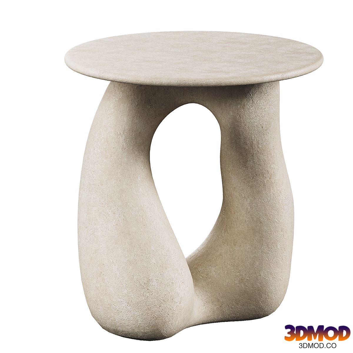 Sandstone Gabrielle Side Table Handsculped by Hermine Bourdin