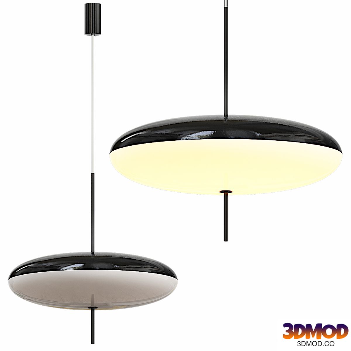 Gino Sarfatti Model No. 2065 Ceiling Light in Black and White