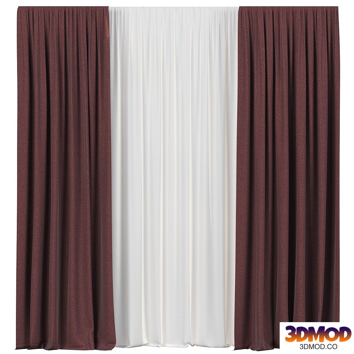 Curtains with tulle