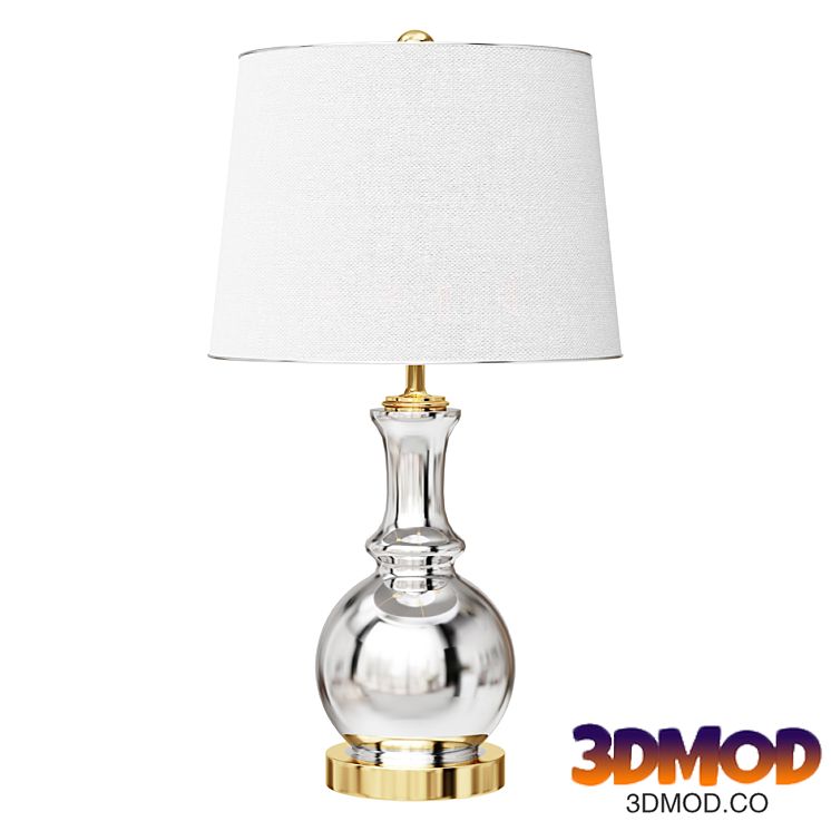 Lavelle 25 in. Mercury Silver/Brass Gold Glass Table Lamp (Set of 2)