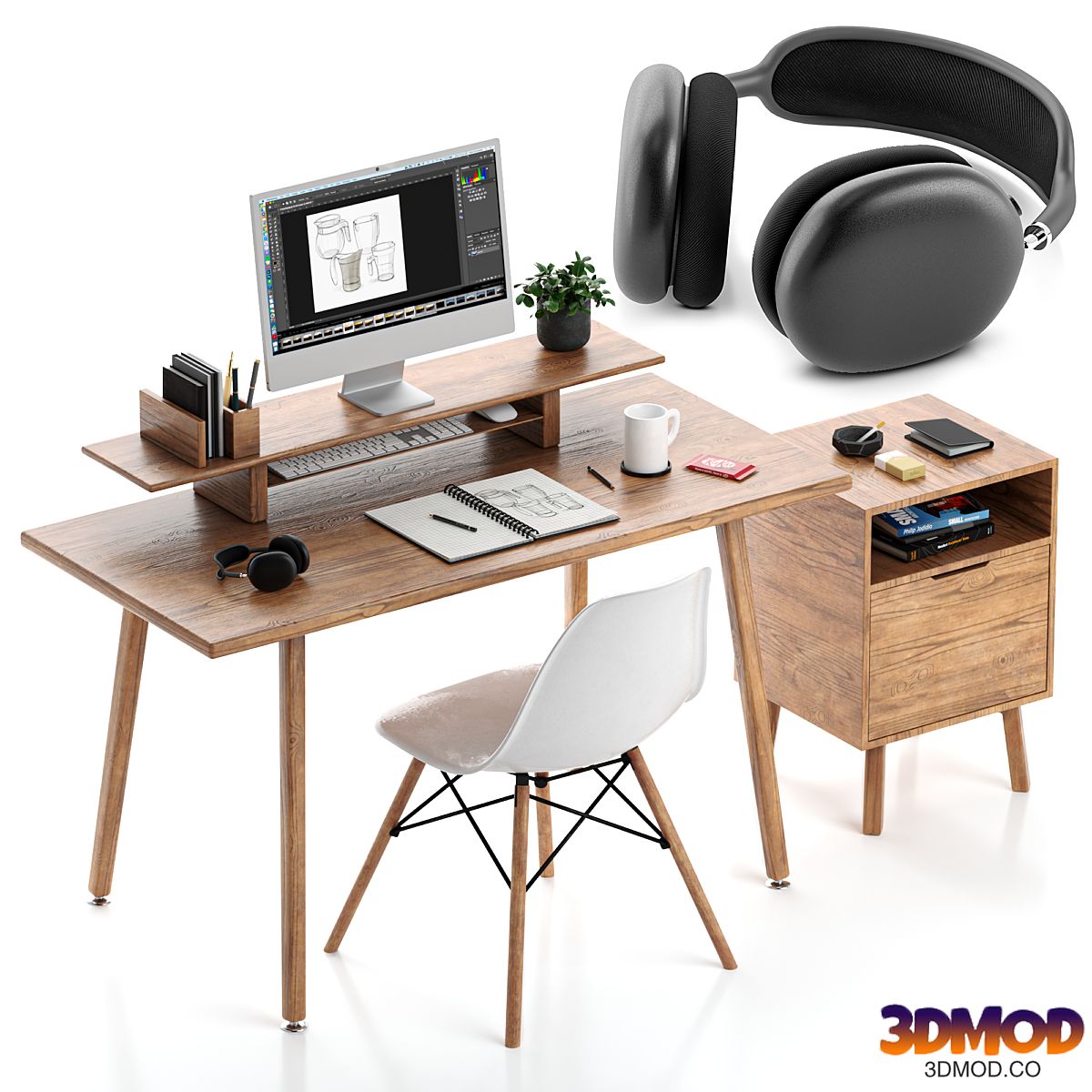 Apple Wooden WorkPlace Home Office