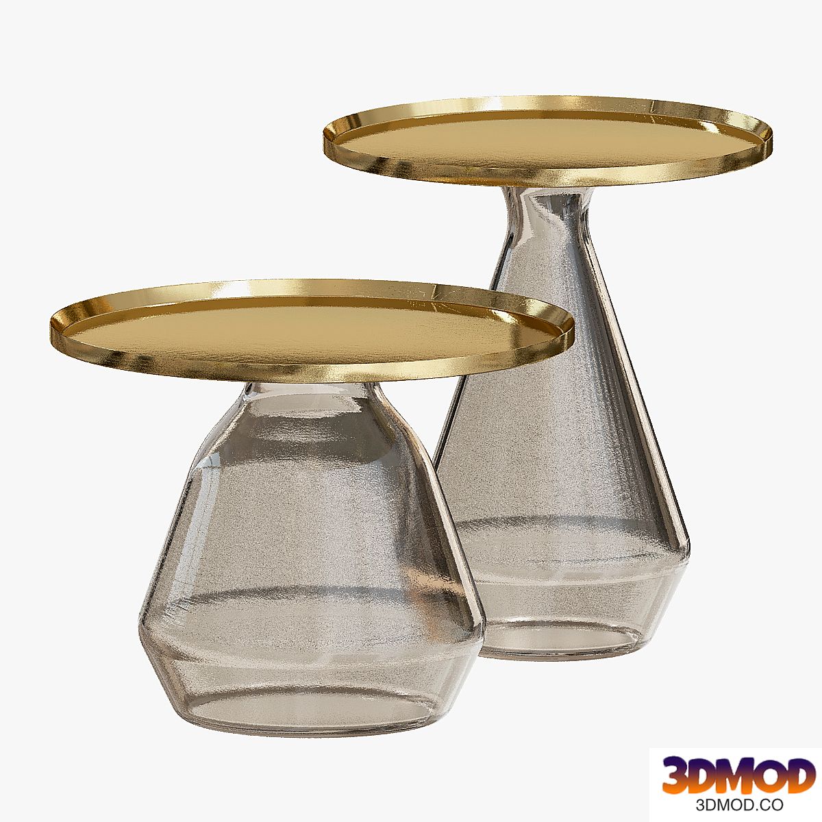 round glass side table