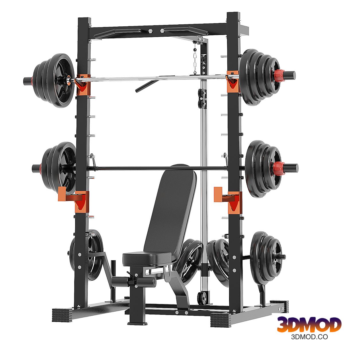 Smith machine power frame