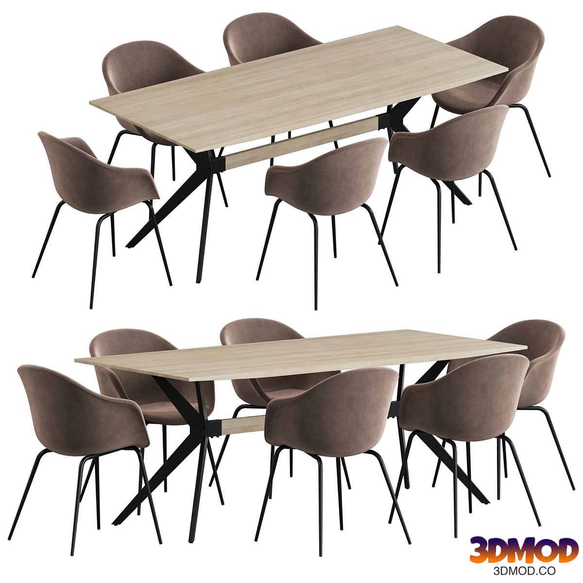 La forma table Amethyst Gubi Bat dining set