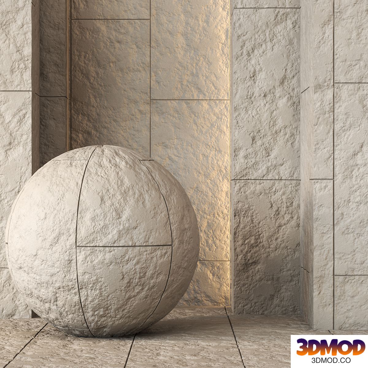 Decorative Stone Wall Panel Texture 4K - Seamless