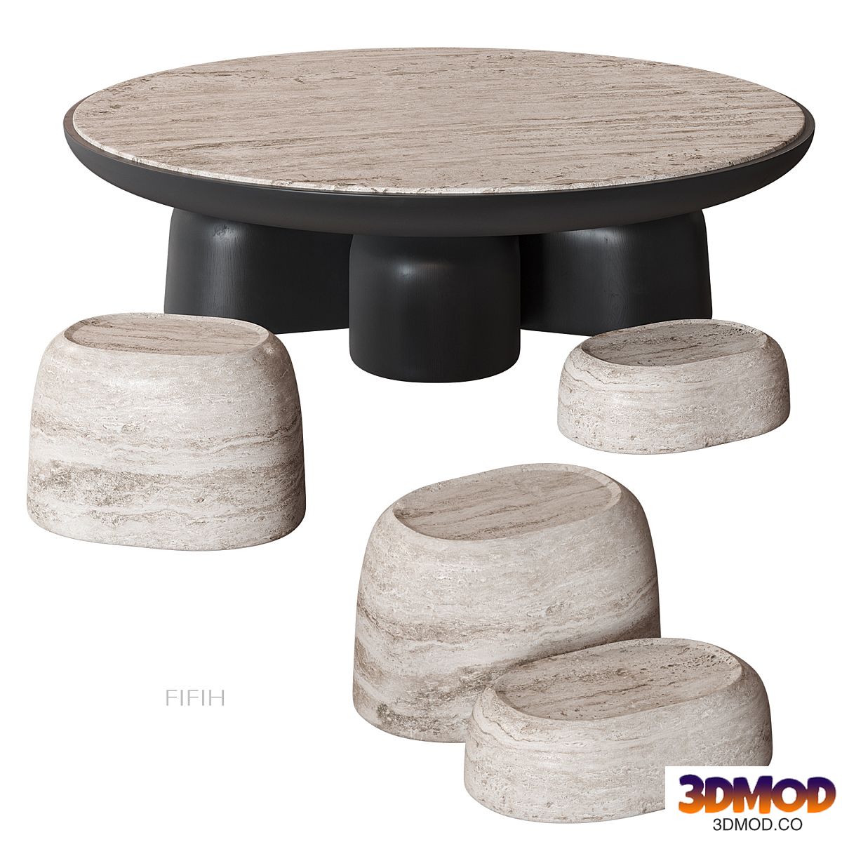 FIFIH coffee table Travertine HOMMÉS