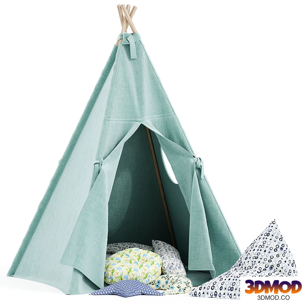 Kids Teepee Tent Set Mint