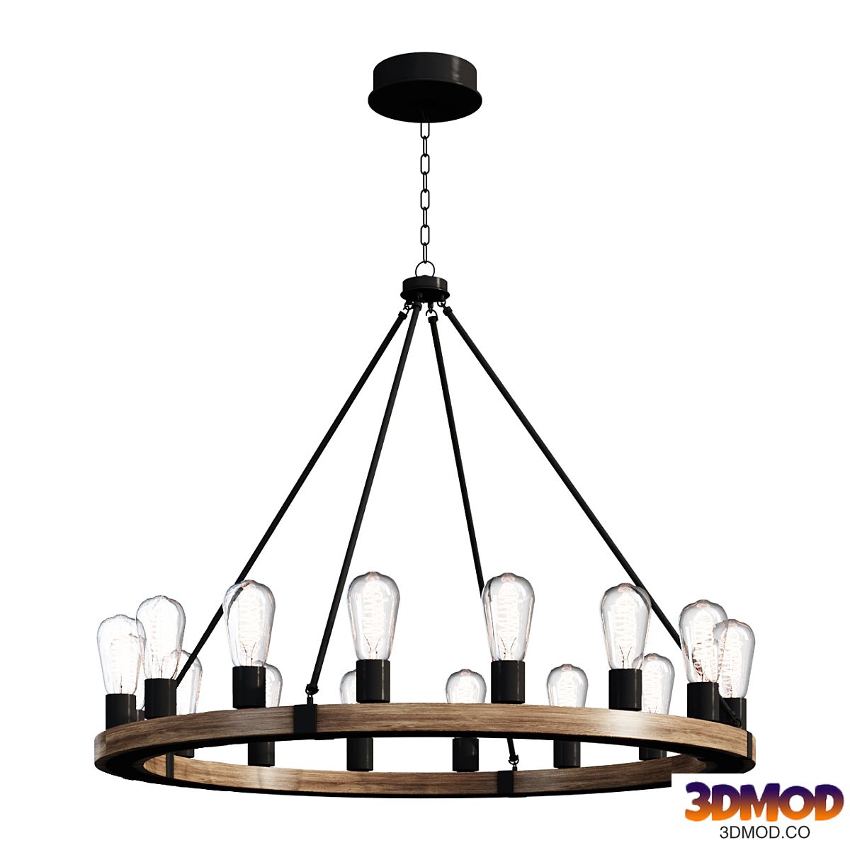 Chandelier INDUSTRIAL FARMHOUSE CHANDELIER SKU CH18143 lamp