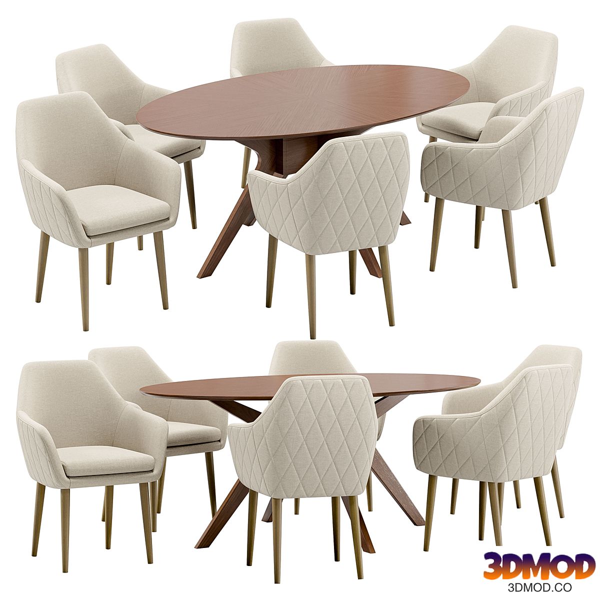 Dining chair Zoe and table Adel