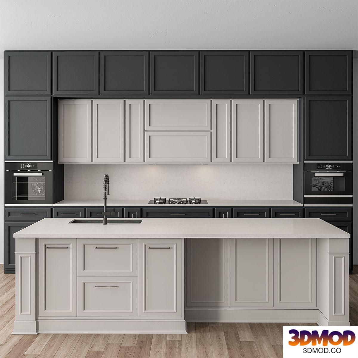 Kitchen NeoClassic - Navy Blue and White Set 65