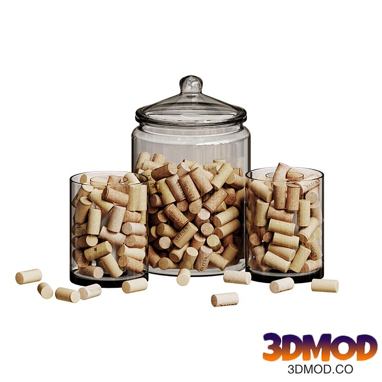 A Jar With Wine Corks And A Candle