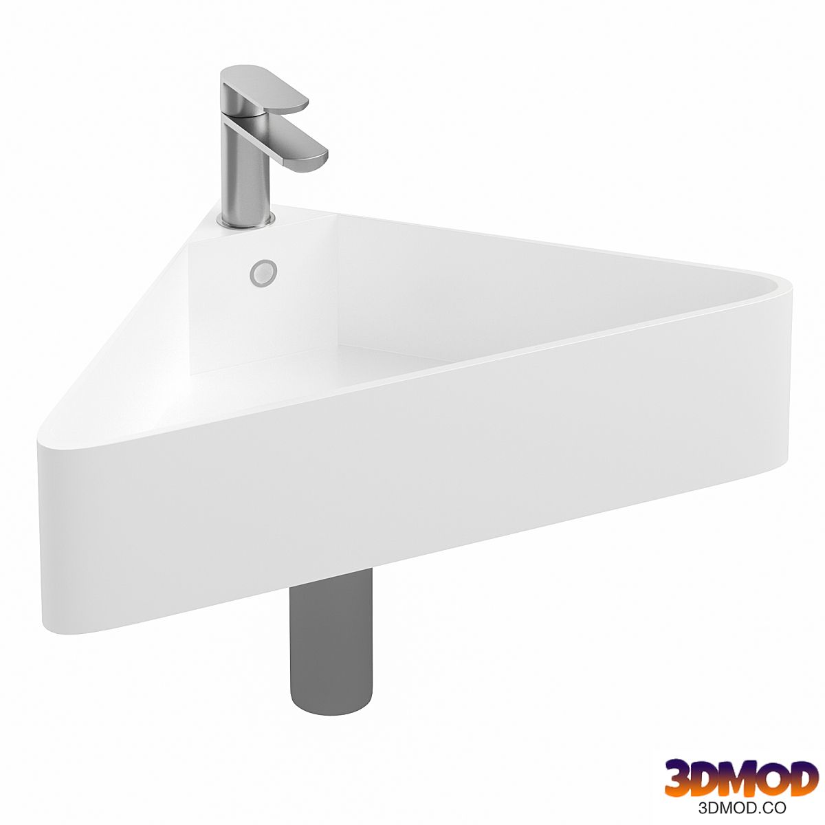 Arezzo Corner Cloakroom Basin 1TH - Gloss White
