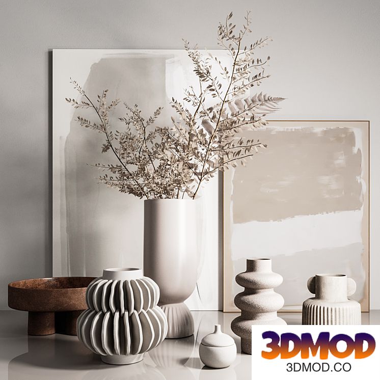 Decorative set with vases