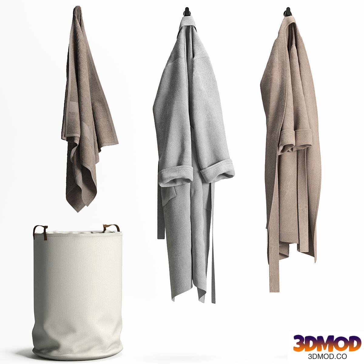 Laundry basket Bathrobe and Towel