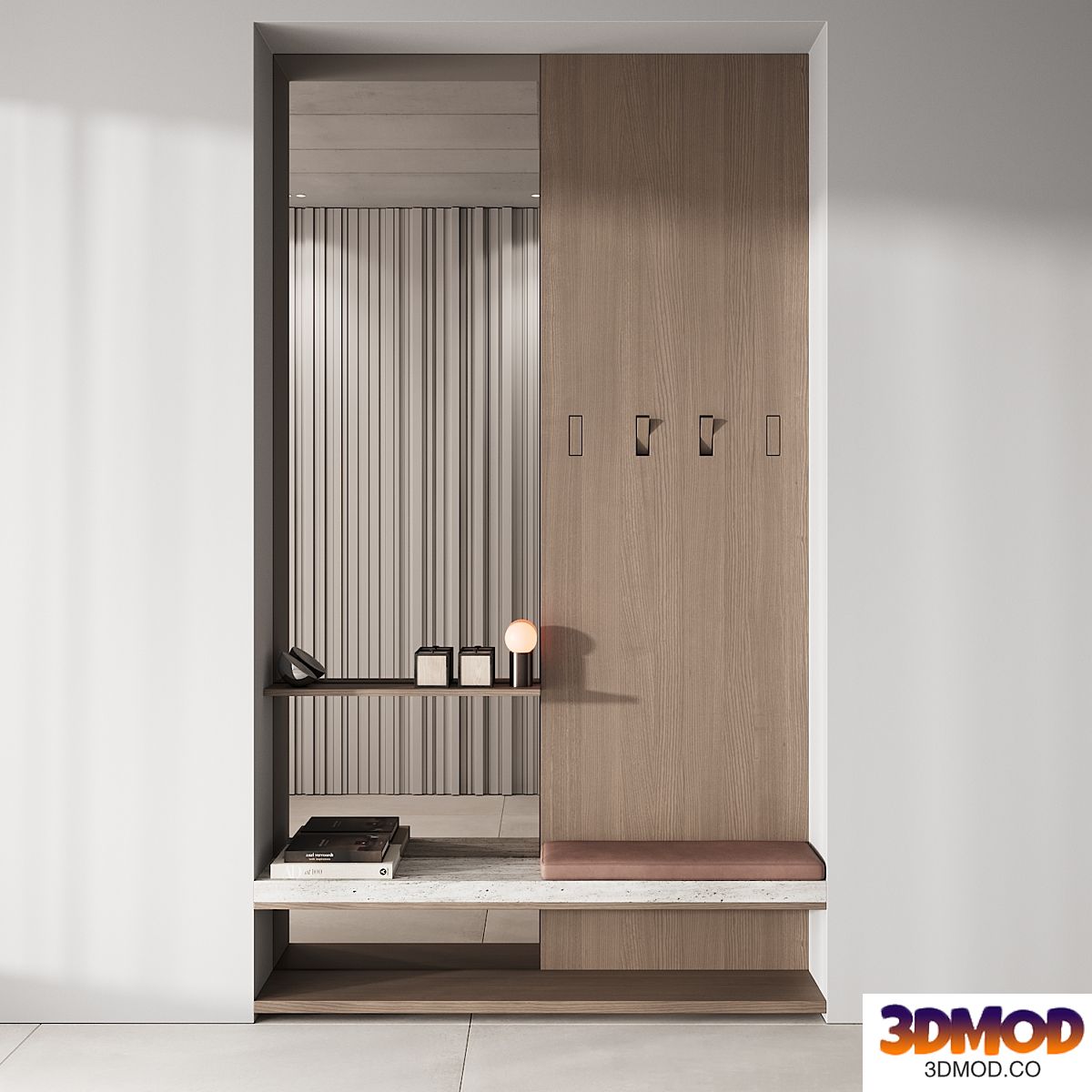 142 hallway zone 01 minimal wood japandi 01