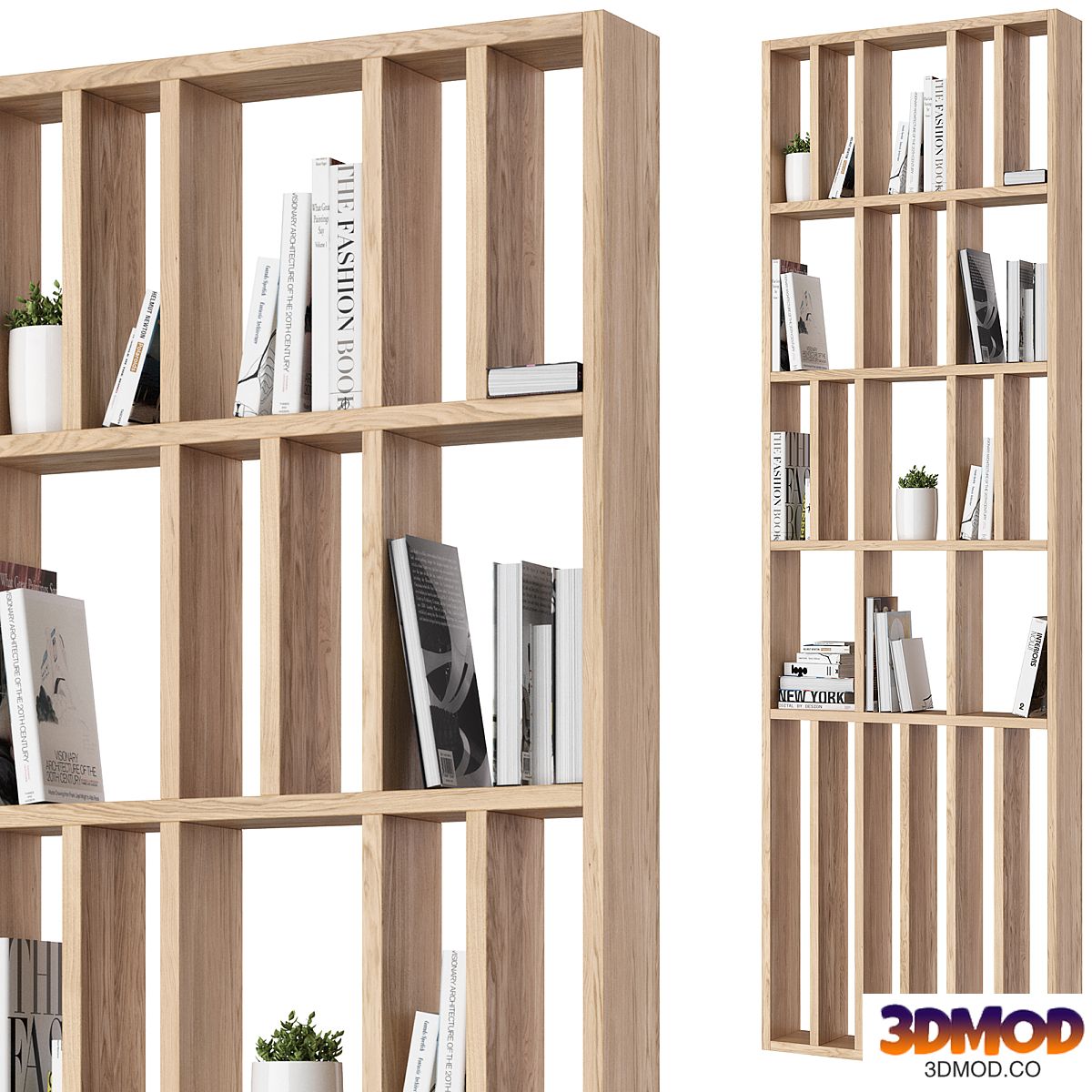 Wooden rack-partition