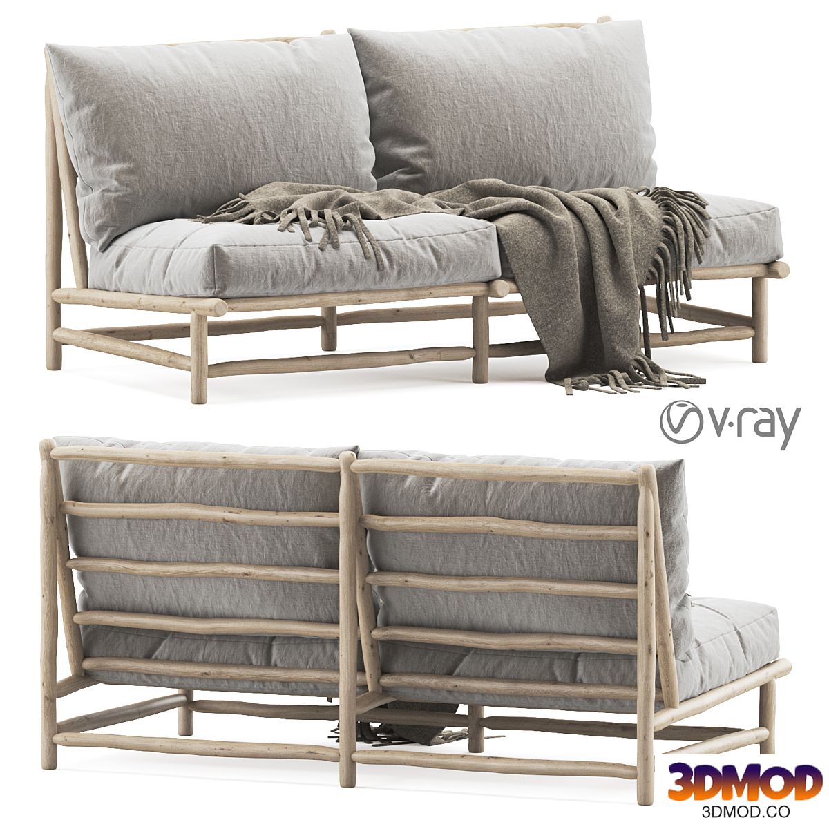Rock the Kasbah wooden loveseat / Double garden sofa