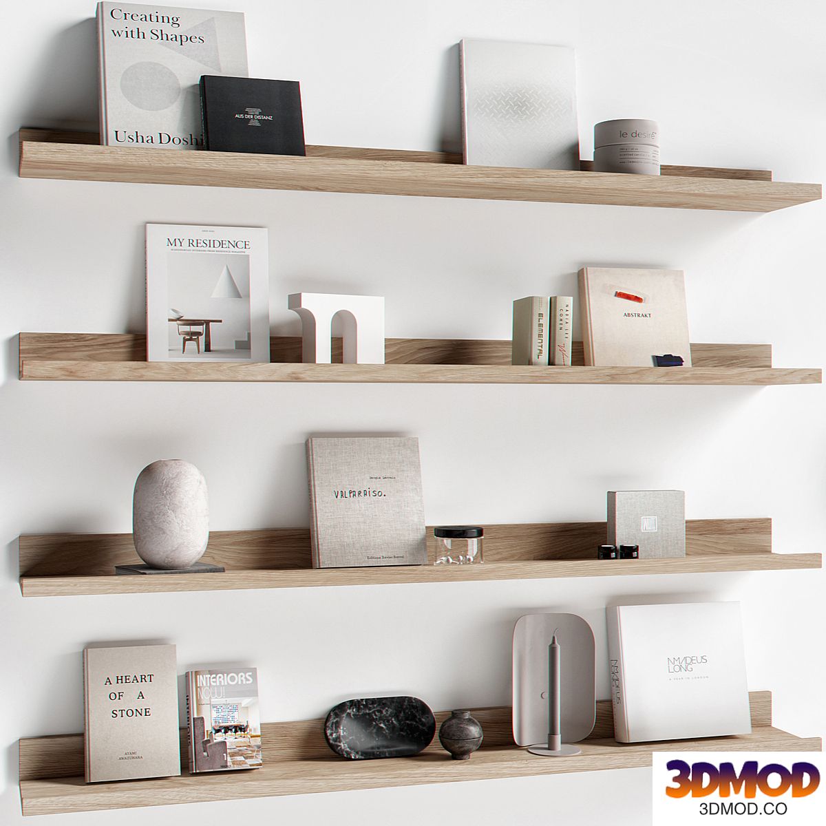 Decorative set 042 bookshelf