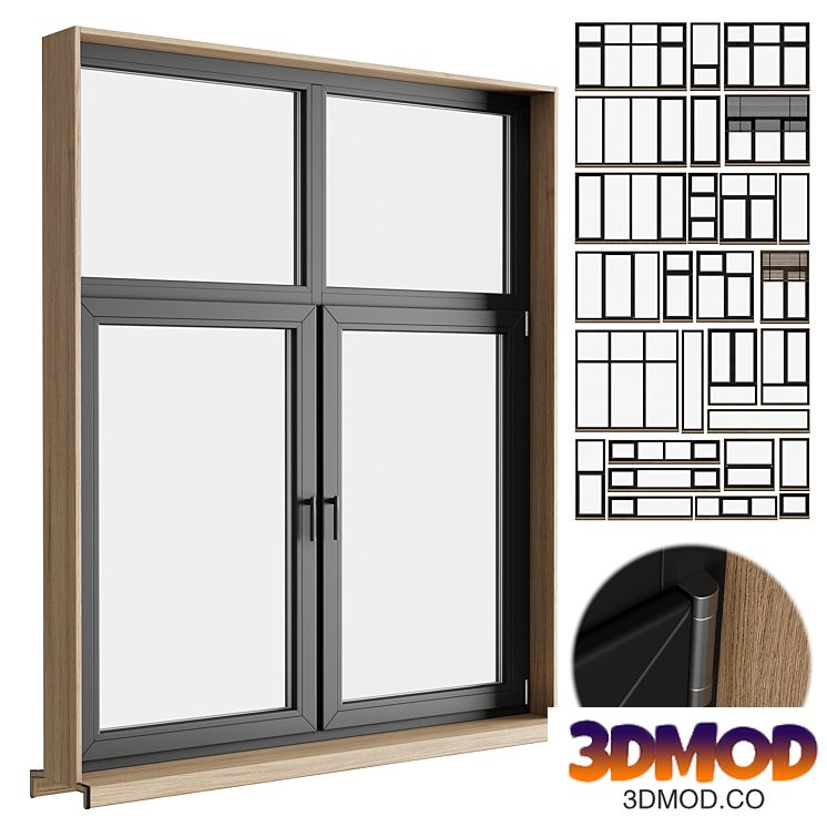 modern windows with Metal Blinds and wooden
