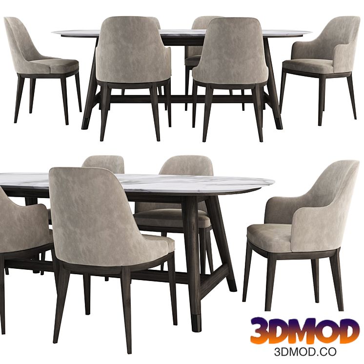 Anna Chair and Desco Table by Flexform