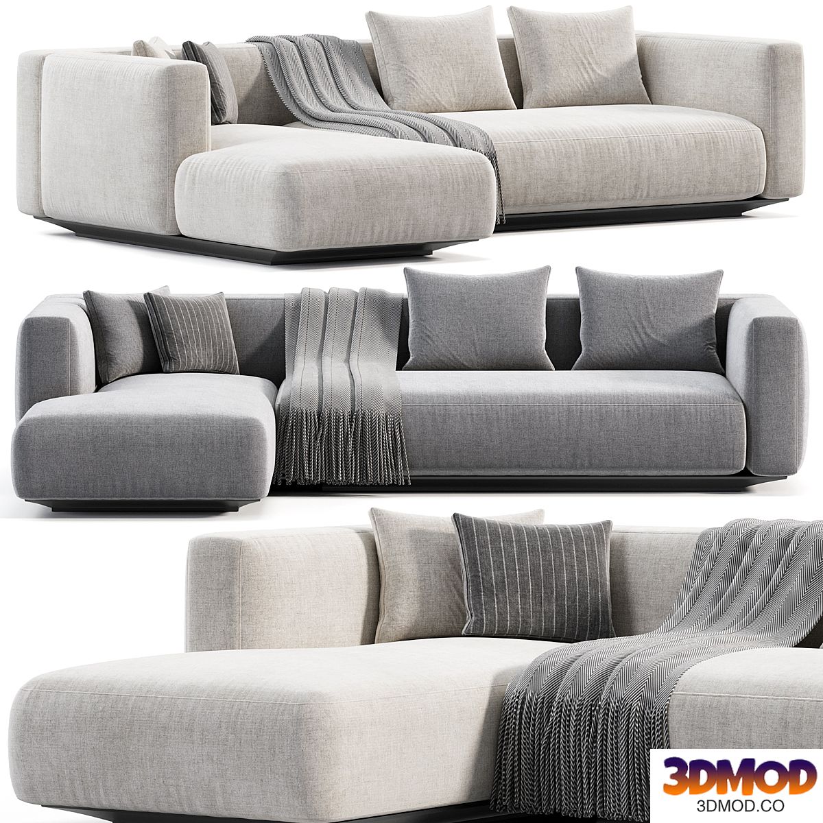 Flexform Grandemare Chaise Longue Sofa