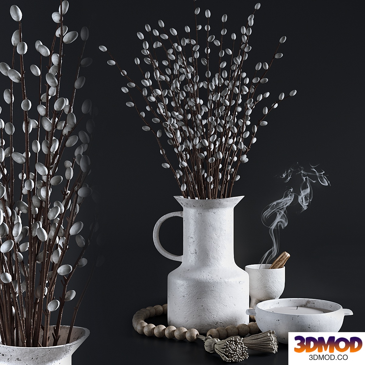 Decorative set with Willow Branches