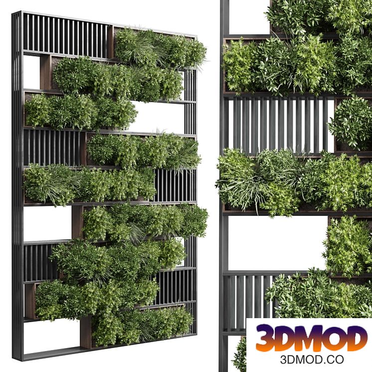 plants set partition in wooden frame - Vertical graden wall decor box 35