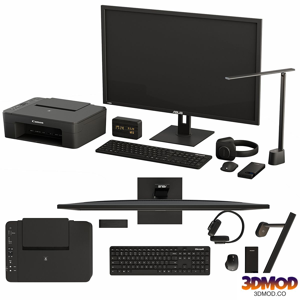 Black Desktop Accessory Set 01