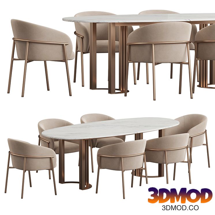 Hudkoff Lord table Rimo chair Dining set