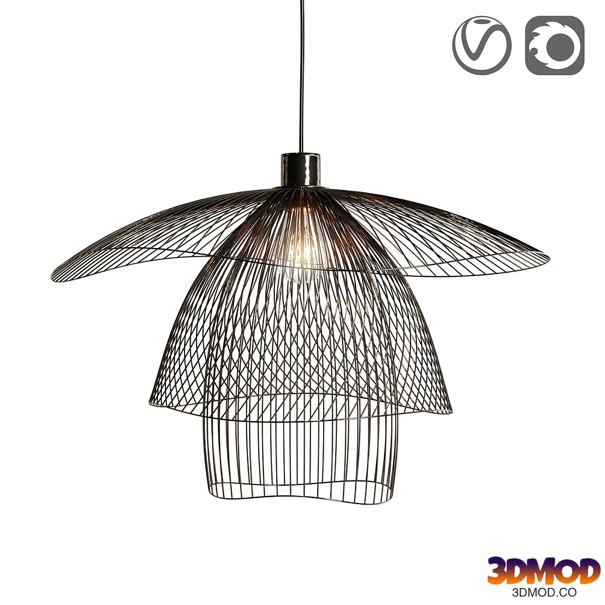 Pendant metal lamp PAPILLON