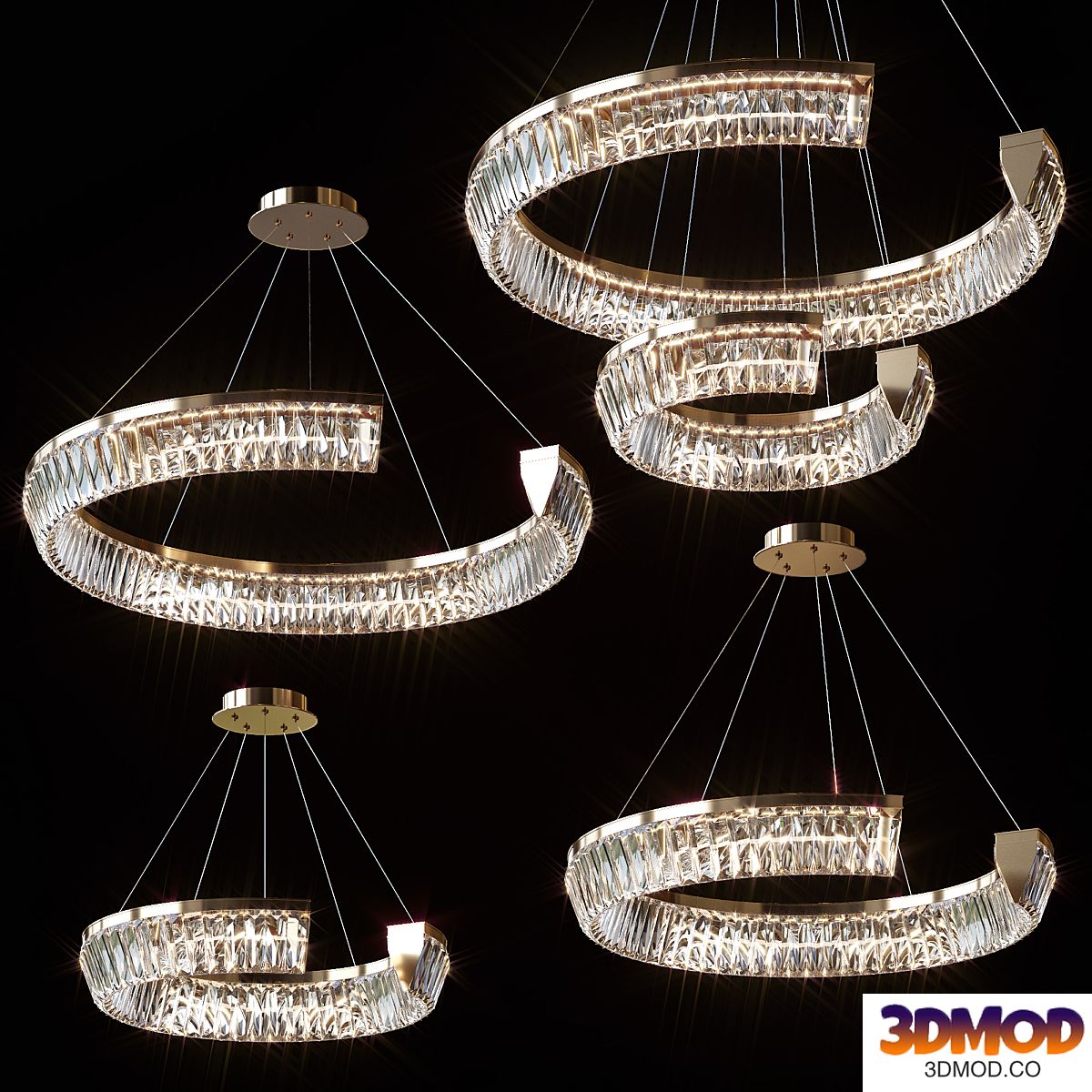 Pendant chandeliers CHRISTENCE by lampatron ⌀ 45cm, ⌀ 52cm, ⌀ 65cm, ⌀ 80cm, ⌀ 80cm + ⌀ 45cm