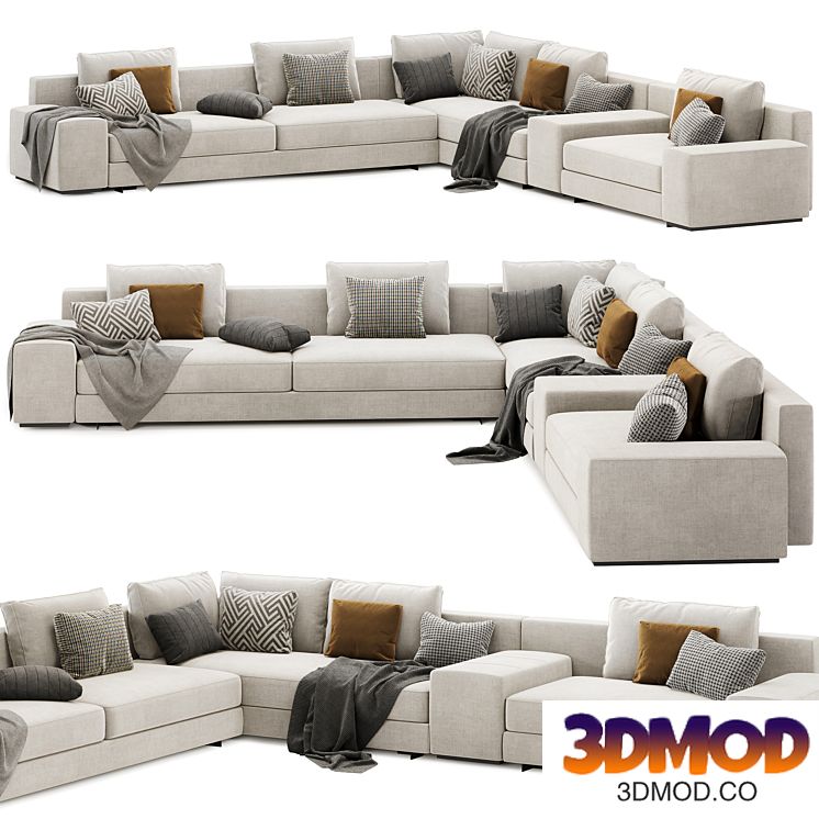 Daniels modular sofa set 02 by Minotti italia