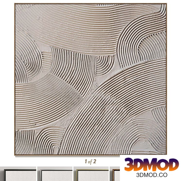 Plaster two square photo frames T-108