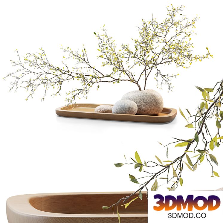Plum branch in a stone vase