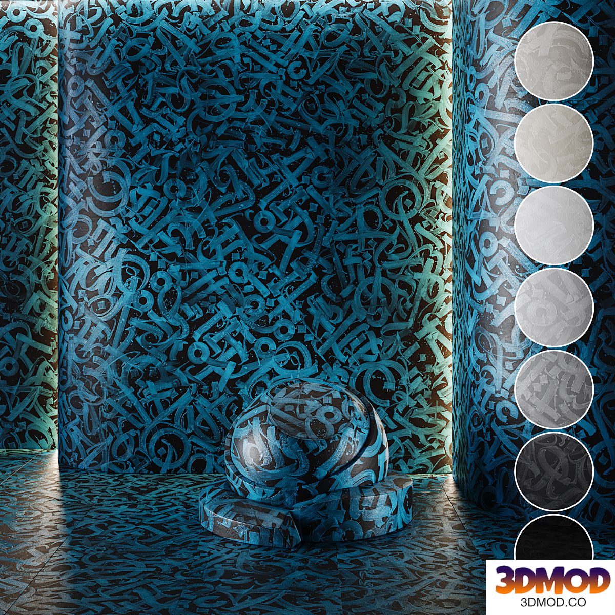 decorative plaster | Concrete set (seamless) | 22