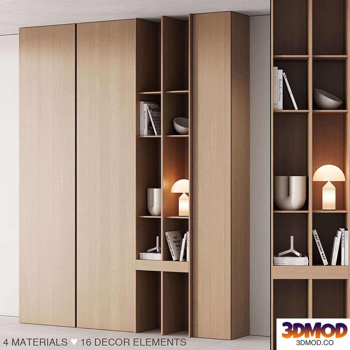 175 cabinet furniture 05 modern cupboard with decor 02