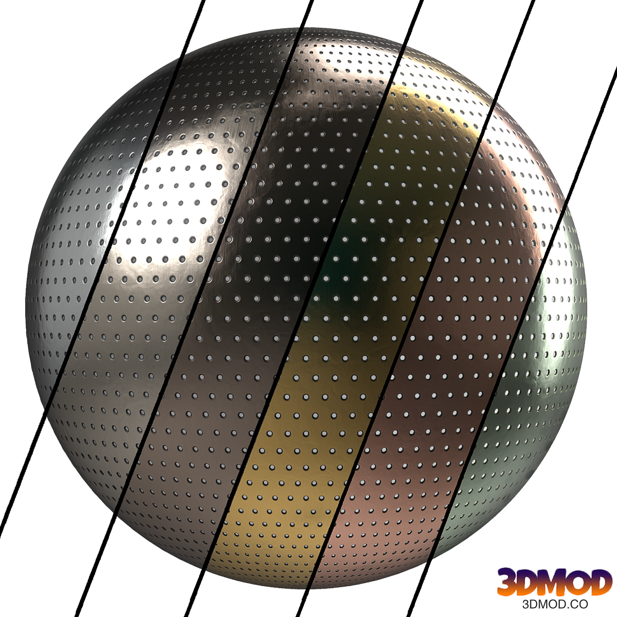 Metal panel Materials 3- perforated Metal panel, Pbr 4k Seamless