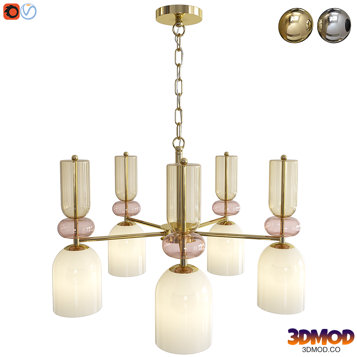 Pendant chandelier Lumion Gillian 5235/5. 4589/5