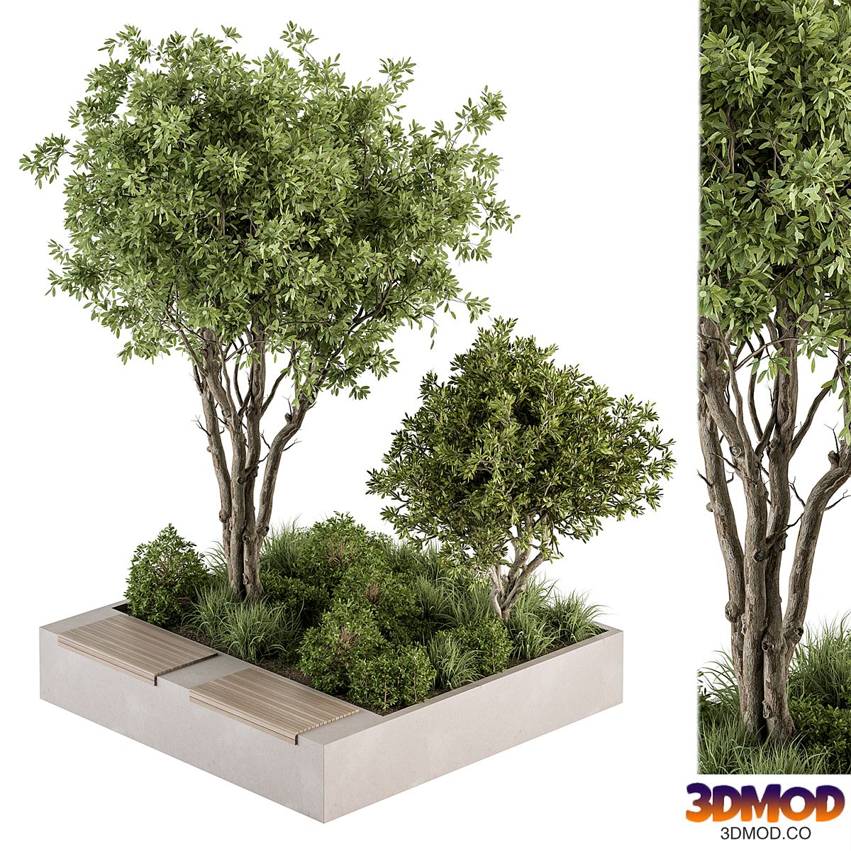 Urban Furniture Bench with Plants 45