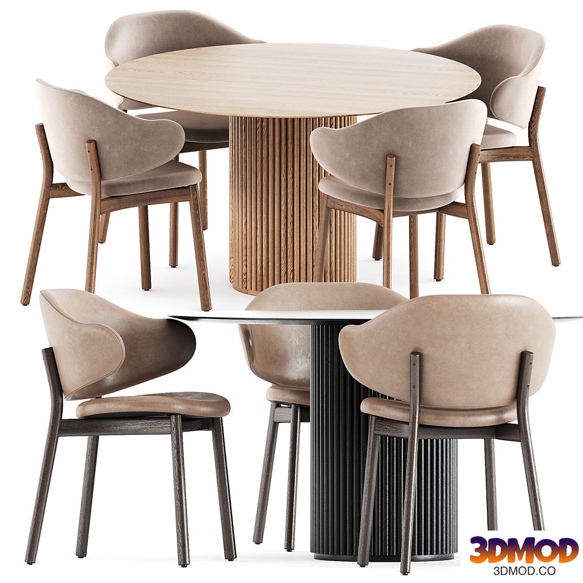 Holly chairs by Calligaris and Palais Royal table by Asplund