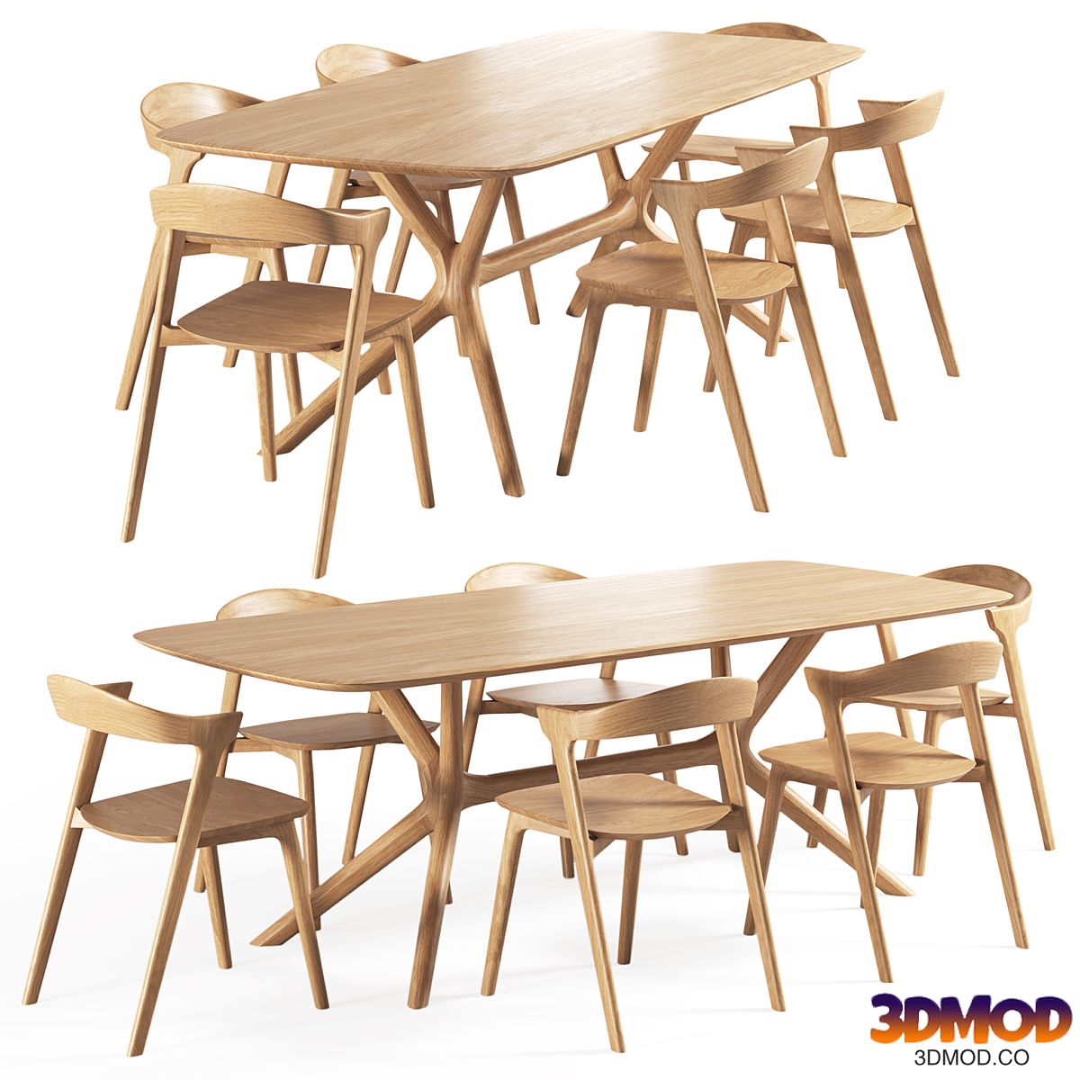 Oak-bok chair oak-x table