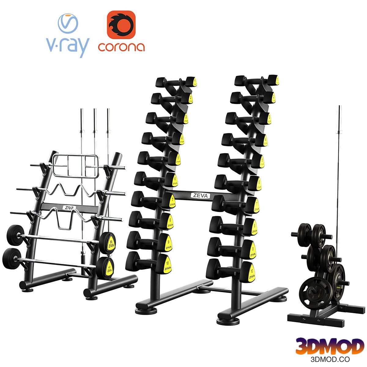 Dumbbell barbell set ZIVA