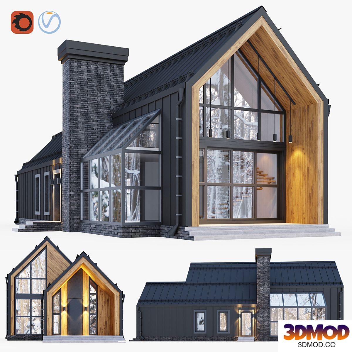 Barnhouse with stained glass windows