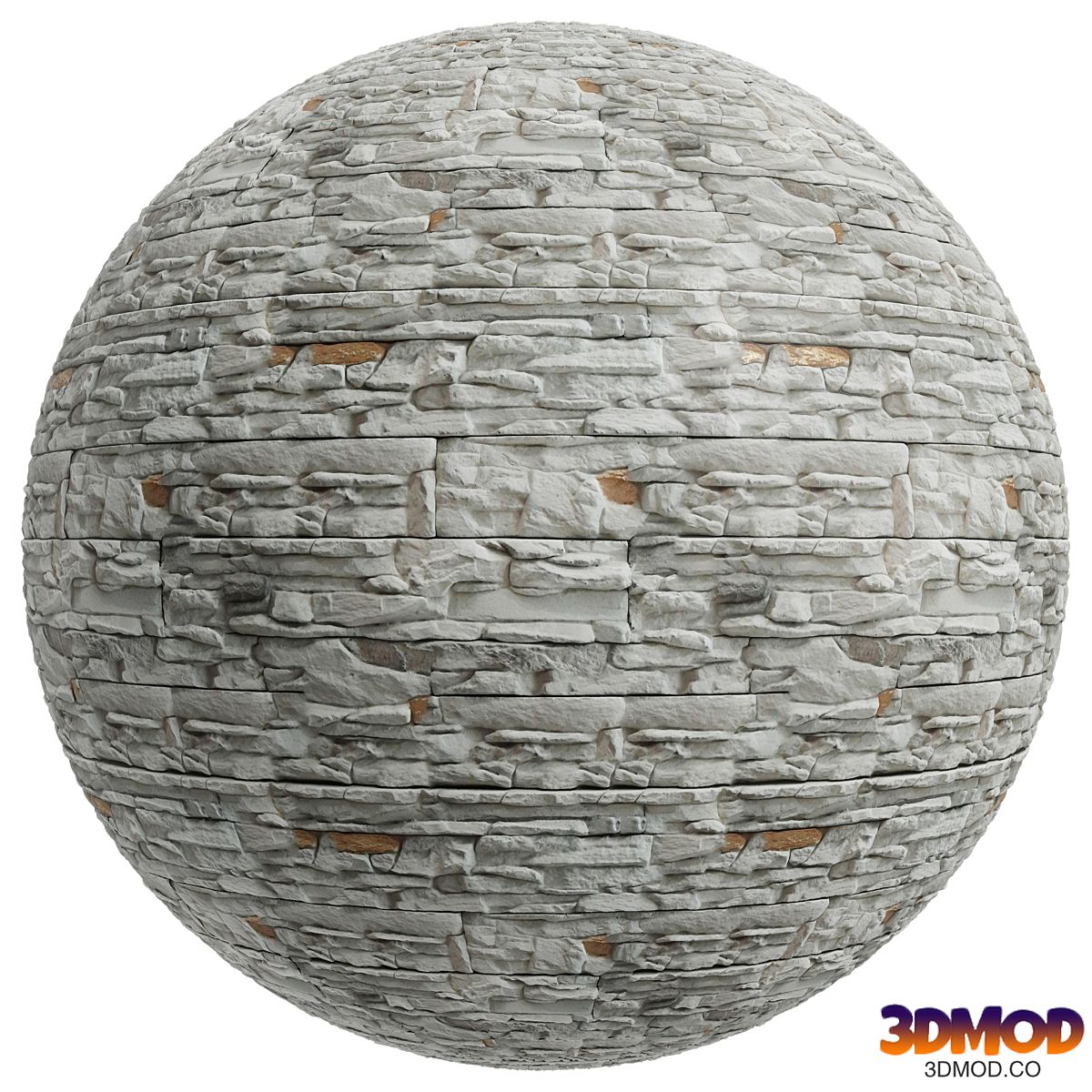 FB434 White facade decorative stone | 1MAT | PBR | Seamless