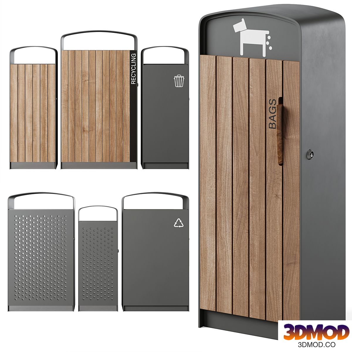 Litter bin and litter bin for dog waste Prax by mmcite