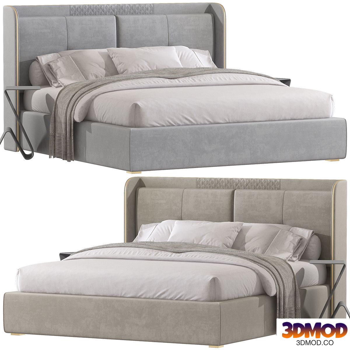 White Wingback Bed 102